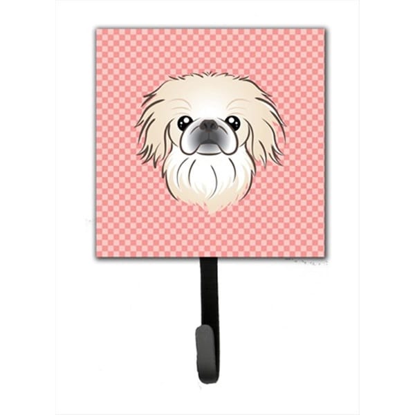 Carolines Treasures Checkerboard Pink Pekingese Leash or Key Holder- 4.25 W x 7 H In. BB1221SH4 - main